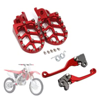 Set manete de frână și ambreiaj moto BIUGERCN cu pedalier, aluminiu, CR125/CR250/CRF250/CRF450 - roșu 2