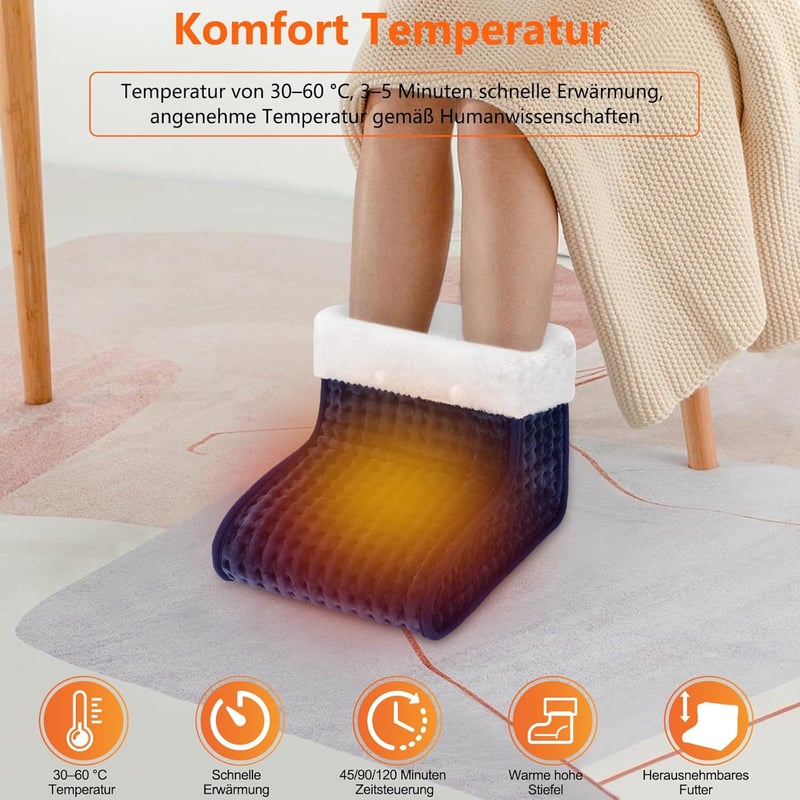 Biutee elektromos lábmelegítő 10 fokozat 3 időzítő mosható bélés