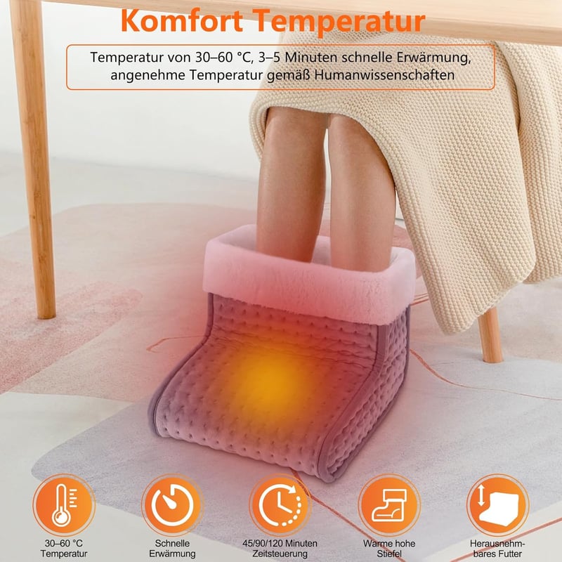 Biutee elektromos lábmelegítő 10 fokozatú termosztáttal, 3 időzítővel, mosható huzattal
