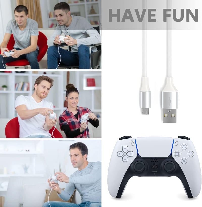 BJIDS Micro USB Töltőkábel 6m - Hosszabbító Kábel WyzeCam, Yi Cam, Nest Cam, Blink XT, Furbo Dog, Arlo Q, Netvue Kamerákhoz és Xbox One Kont