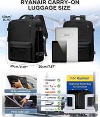 BJLFS 40x30x20 Ryanair Utazási Hátizsák Vízálló Laptop Backpack 3