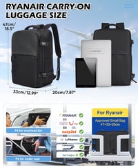 BJLFS Ryanair Utazási Hátizsák 40x30x20cm Kézipoggyász Vákuum Technológiával Wizzair Easyjet Repülőgép Táska Vízálló Laptop Hátizsák - 2-Suitable for 14 inch laptops, A02-black. 3