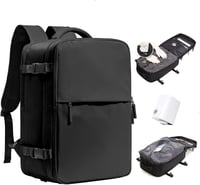 BJLFS Ryanair Utazási Hátizsák 40x30x20cm Kézipoggyász Vákuum Technológiával Wizzair Easyjet Repülőgép Táska Vízálló Laptop Hátizsák - 2-Suitable for 14 inch laptops, A02-black. 1