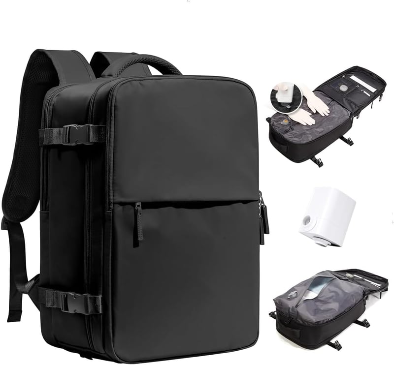 BJLFS Ryanair Utazási Hátizsák 40x30x20cm Kézipoggyász Vákuum Technológiával Wizzair Easyjet Repülőgép Táska Vízálló Laptop Hátizsák - 2-Suitable for 14 inch laptops, A02-black.