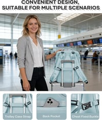 Rucsac de bagaj de mână cu vacuum BJLFS pentru Ryanair, cu sistem de vidare, compartiment pentru laptop de 14 inchi, 40x30x20 cm, 40x20x25 cm, cu pompă inclusă 6