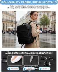 Rucsac laptop BJLFS pentru Ryanair 40 x 30 x 20 cm, cu pompă pentru bagaj de mână vidat, rucsac de călătorie de 16 inchi cu compartiment pentru laptop 7