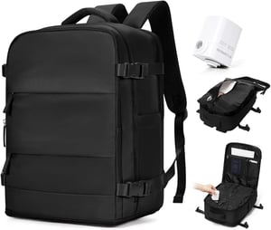 Rucsac laptop BJLFS pentru Ryanair 40 x 30 x 20 cm, cu pompă pentru bagaj de mână vidat, rucsac de călătorie de 16 inchi cu compartiment pentru laptop