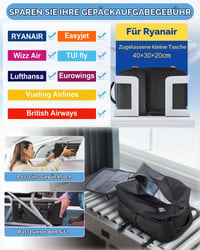 BJLFS Vákuový batoh s kompresným systémom 40x30x20 cm, príručná batožina do lietadla Ryanair Wizzair, s USB portom, priehradkou na topánky a vodoodolným vreckom na notebook 3
