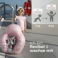 BJORKI® Detské plávacie koleso – Stabilná a bezpečná plavecká pomôcka pre deti od 6 mesiacov do 3 rokov – 40-stupňová plavecká poloha pre prirodzený pohyb 3