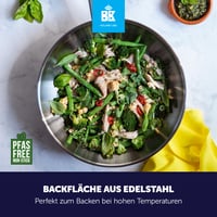 Nerezová wok panvica BK Bright, 28 cm, 3-vrstvová, indukčná, leštená oceľ — poškriabaná, chybná, na náhradné diely (stav: pozri 2. obrázok) 3