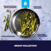 Nerezová wok panvica BK Bright, 28 cm, 3-vrstvová, indukčná, leštená oceľ — poškriabaná, chybná, na náhradné diely (stav: pozri 2. obrázok) 4