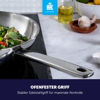 Nerezová wok panvica BK Bright, 28 cm, 3-vrstvová, indukčná, leštená oceľ — poškriabaná, chybná, na náhradné diely (stav: pozri 2. obrázok) 7