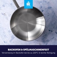 Nerezová wok panvica BK Bright, 28 cm, 3-vrstvová, indukčná, leštená oceľ — poškriabaná, chybná, na náhradné diely (stav: pozri 2. obrázok) 6