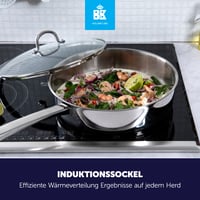 BK Bright rozsdamentes acél indukciós serpenyő fedővel, 28 cm 4