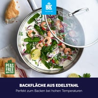 BK Bright rozsdamentes acél indukciós serpenyő fedővel, 28 cm 2