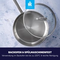 BK Bright rozsdamentes acél indukciós serpenyő fedővel, 28 cm 5
