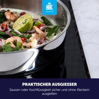 BK Bright rozsdamentes acél indukciós serpenyő fedővel, 28 cm 7