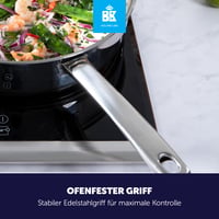 BK Bright rozsdamentes acél indukciós serpenyő fedővel, 28 cm 6