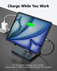 Suport Hub USB-C BKELHS pentru iPad Pro 2026 – HDMI 4K 60Hz, Ethernet RJ45, Cititor carduri SD/TF, 3x USB 3.0, Audio 3,5 mm – Docking Station pentru iPad Air M5 M4 M3 11/13 inchi, Galaxy Tablet 6