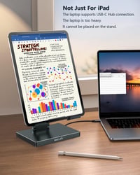 Suport Hub USB-C BKELHS pentru iPad Pro 2026 – HDMI 4K 60Hz, Ethernet RJ45, Cititor carduri SD/TF, 3x USB 3.0, Audio 3,5 mm – Docking Station pentru iPad Air M5 M4 M3 11/13 inchi, Galaxy Tablet 8