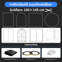BKSAI magnetska roleta za zamračivanje 100x145 cm, crna - sjenilo za prozor bez bušenja, materijal za zamračivanje koji se može rezati, s magnetskim okvirom i zatvaranjem 6