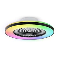 BKZO Smart LED stropna svjetiljka s ventilatorom, RGB, 6 brzina, kontinuirano prigušivanje, 3000-5500K, crni okvir, 50 cm, dnevni boravak 1