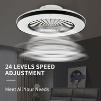 BKZO Smart LED stropna svjetiljka s ventilatorom, RGB, 6 brzina, kontinuirano prigušivanje, 3000-5500K, crni okvir, 50 cm, dnevni boravak 6