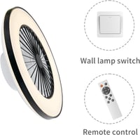 BKZO Smart LED stropna svjetiljka s ventilatorom, RGB, 6 brzina, kontinuirano prigušivanje, 3000-5500K, crni okvir, 50 cm, dnevni boravak 8