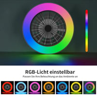 BKZO Smart LED stropna svjetiljka s ventilatorom, RGB, 6 brzina, kontinuirano prigušivanje, 3000-5500K, crni okvir, 50 cm, dnevni boravak 2