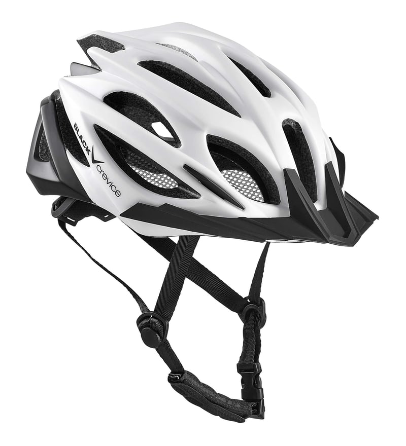 Black Crevice Biciklistička kaciga za odrasle bijelo/crna S/M (54-58 cm) MTB kaciga za bicikl muška ženska podesiva prozračna