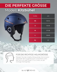 Cască de schi Black Crevice Kitzbühel pentru bărbați și femei, bleumarin/portocaliu, mărimea L, policarbonat, respirabilă, design sportiv cu mărime reglabilă 5