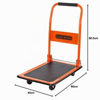 BLACK+DECKER BXWT-H303 Skladací plošinový vozík, nosnosť 80 kg, 60x40x80,5 cm, oceľový vozík s rukoväťou 8