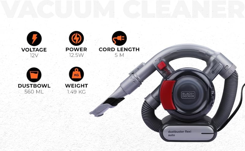 BLACK+DECKER Dustbuster Flexi PD1200AV autós kézi porszívó 12V, hajlékony csővel