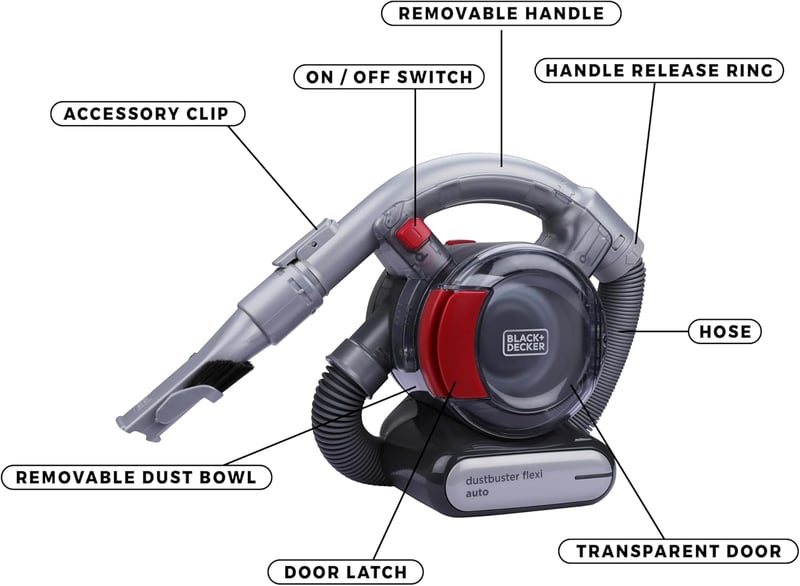 BLACK+DECKER Dustbuster Flexi PD1200AV autós kézi porszívó 12V, hajlékony csővel