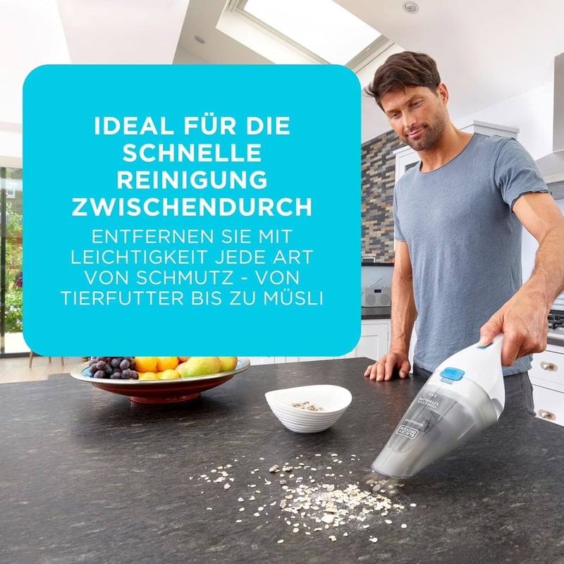 BLACK+DECKER NVB115W 3.6V Lithium Kézitörlő Porszívó 325ml Fehér