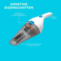 BLACK+DECKER NVB115W 3.6V Lithium Kézitörlő Porszívó 325ml Fehér 7