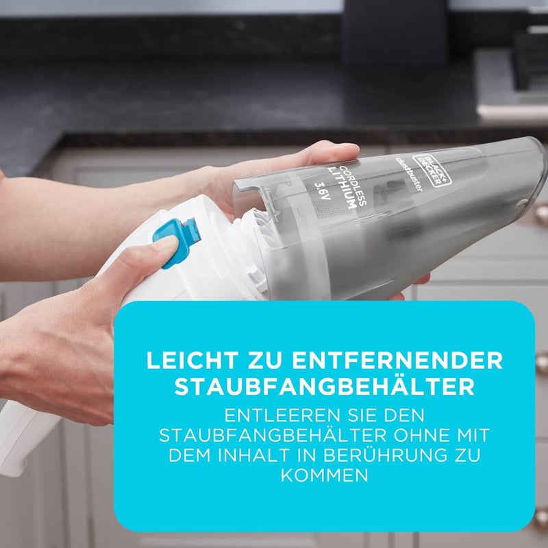 BLACK+DECKER NVB115W 3.6V Lithium Kézitörlő Porszívó 325ml Fehér