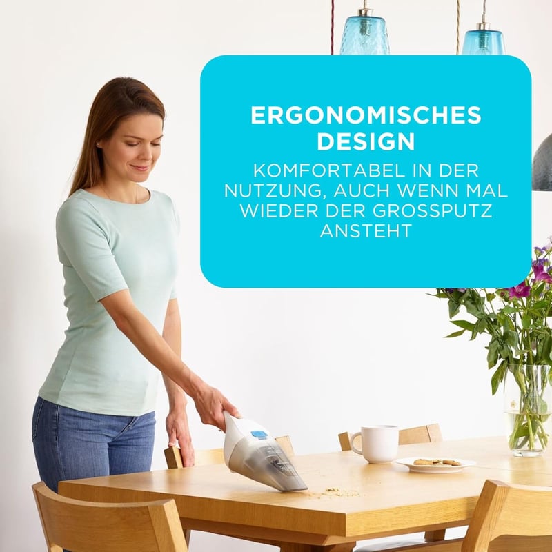 BLACK+DECKER NVB115W 3.6V Lithium Kézitörlő Porszívó 325ml Fehér