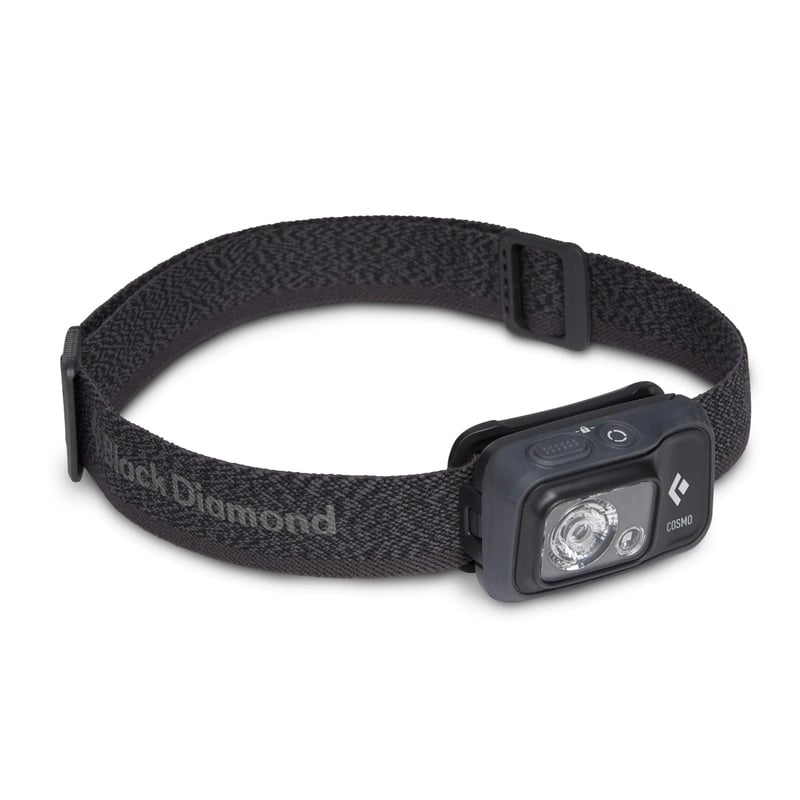 Lanternă frontală Black Diamond COSMO 350 – Lanternă frontală LED puternică cu lumină roșie pentru activități outdoor și sport