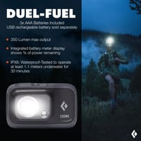 Lanternă frontală Black Diamond COSMO 350 – Lanternă frontală LED puternică cu lumină roșie pentru activități outdoor și sport 2