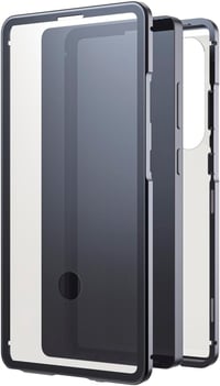 Black Rock Samsung Galaxy S25 Ultra tok alumínium kerettel 360°-os védelemmel - fekete 1