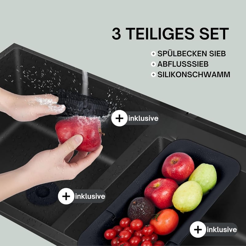 Black Sweden Home Teleszkópos Konyhai Szűrő BPA-Mentes Tészta Leszűrővel
