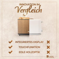 BLACKVAPOR Smart Kenyérpirító Érintőképernyős Digitális Fa Hatású Dupla Részes 6 Fokozat 7