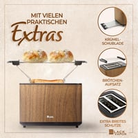 BLACKVAPOR Smart Kenyérpirító Érintőképernyős Digitális Fa Hatású Dupla Részes 6 Fokozat 6