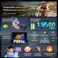 Odolný smartfón Blackview BV6200 Plus, 11000 mAh, 24 GB + 128 GB/2 TB, Android 15, vodotesnosť IP69K, 6,56" 90 Hz displej, 98 dB reproduktor, 16 MP fotoaparát, Dual 4G, NFC 2