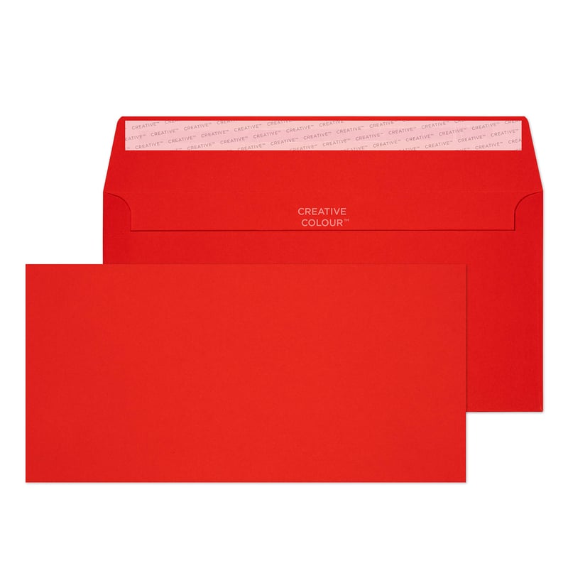 Obálka Blake Creative Colour DL+ 114x229 mm 120 g/m² samolepiaca – červená – 25 ks