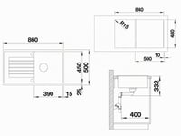 BLANCO ZIA 5 S Gránit Mosogató SILGRANIT Antracit Színben - Konyhai Beépíthető Mosogató 5