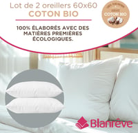 Blanrêve 2 darab bio pamut párna 60x60 cm, szilárd kényelemmel 2