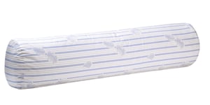 Blanrêve Antan prirodni pernati jastuk za vrat, polutvrda udobnost, 90 cm, bijela/plava, jednostavan za održavanje, proizvedeno u Francuskoj
