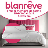 Blanrêve ergonomska jastučnica od memorijske pjene s navlakom koja se skida 55x35 cm bijeli ortopedski jastuk za vrat 2